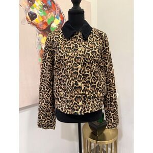 J.Crew Leopard Print Canvas Barn Jacket, S